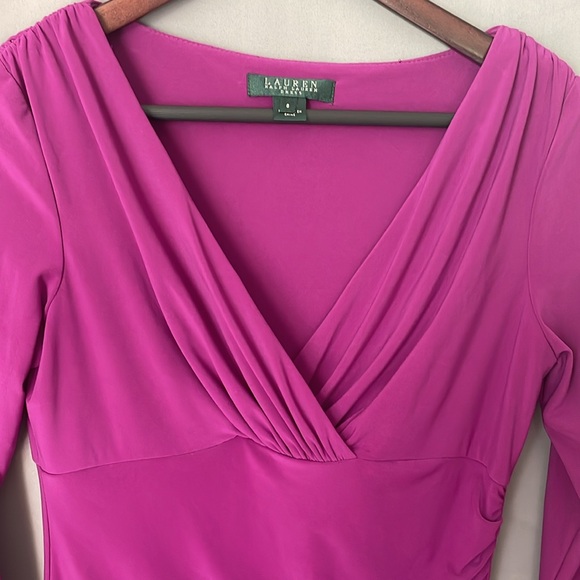 Stunning Ralph Lauren 3/4 sleeve purple/lavender dress size 6 - Picture 2 of 5